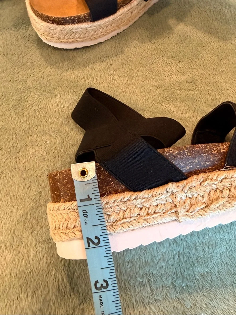 Yoki Chiara-10 Black Espadrille Platform Sandals Women’s Size 7.5